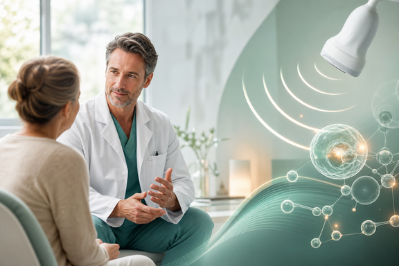 Der Arzt unterhaltet sich mit einer Patientin